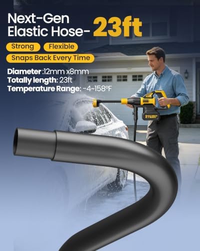 Cordless Pressure Washer Battery Powered, Handheld Cordless Power Washer (GlowYellow-Black) - Image 6