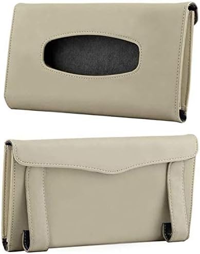 Car Tissue Holder for Sun Visor, PU Leather Napkin Case Box Beige | Car napkin box mounts on visor/back seat in seconds, quick reload, handy for drivers and passengers, fits cars, trucks & SUVs - Image 7