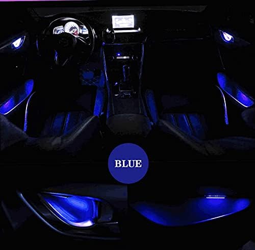 4pcs Car Ambient LED Light Auto Inner Door Bowl Handle Armrest Light Car Door Interior Decorative Atmosphere Lamp Universal (Blue), DB-01 - Image 7