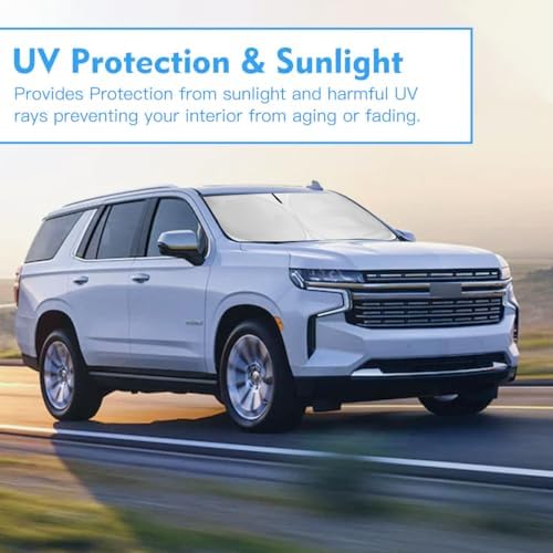 Windshield Sun Shade Car Sunshade Accessories Fit 2026-2021 Chevy Tahoe Z71 - Image 6