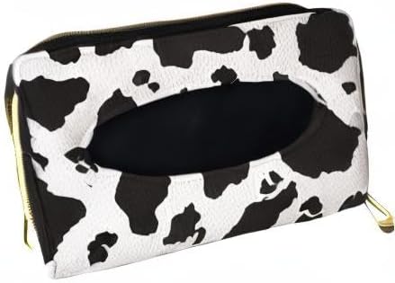 Biyejit 2 Pack Car Tissue Holder, Black and White Cow Print Sun Visor Napkin Holder, Car Visor Tissue Holder, PU Leather Backseat Tissue case Holder for car, Vehicle - Image 8