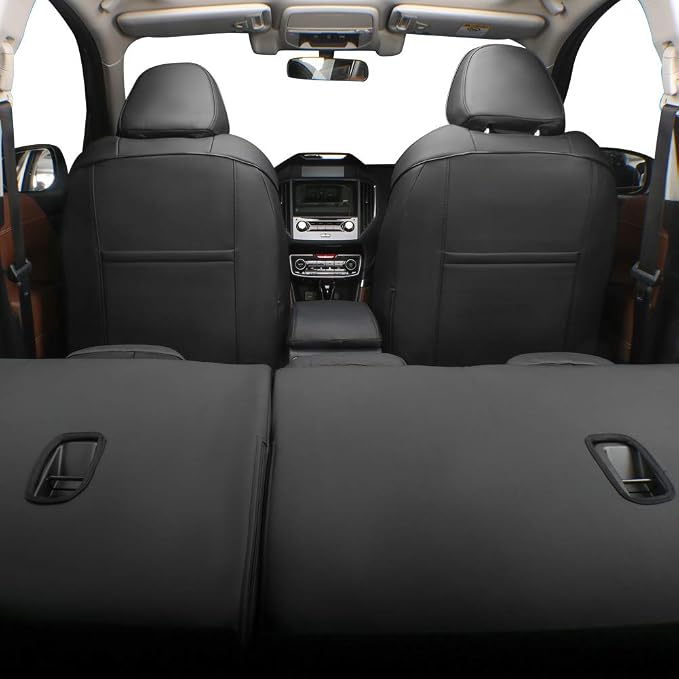 EKR Car Seat Covers for Subaru Crosstrek 2026(NO Base),Leatherette Full Set | Custom Fit for Subaru Crosstrek 2026 Premium/Sport/Limited/Wilderness(Rear W/ Armrest),Faux Leather (Black) - Image 5