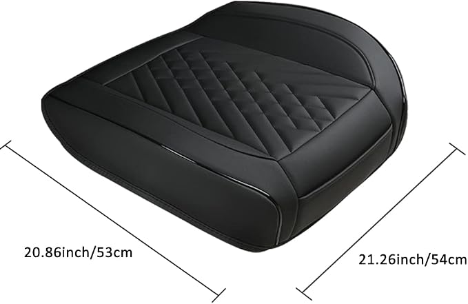 GIANT PANDA Premium PU Leather Front Car Seat Cover Protector Anti-Slip Bottom Seat Cover Fits 95% of Vehicles, Wrapping Around The Bottom (1 Pack - Black) - Image 9