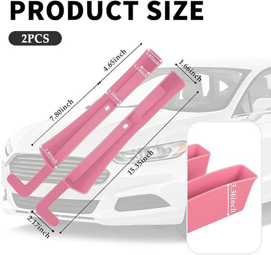 2PCS New Car Seat Gap Filler with 2 Storage Areas,Stylish Car Seat Gap Storage for Stabilizing Phone,Keys Wallet,Universal Car Seat Gap Filler Organizer (Carbon Pink) - Image 2