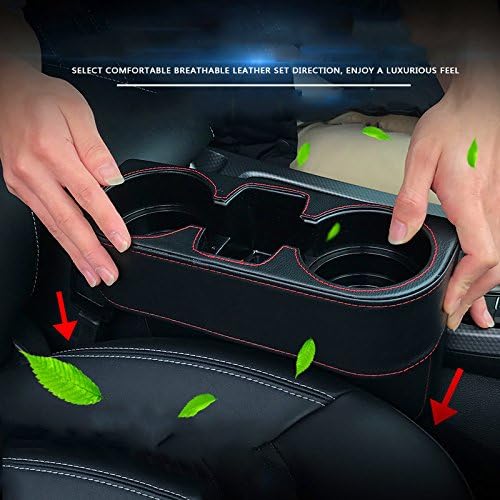 IOKONE Car Cup Holder, PU Leather, Car Seat Gap Filler Organizer, Black | Console Side Pocket, Front Seat Organizer, Drink Holder for Car, Universal Fit, Easy Installation, Cell Mobile Phone Holder - Image 11
