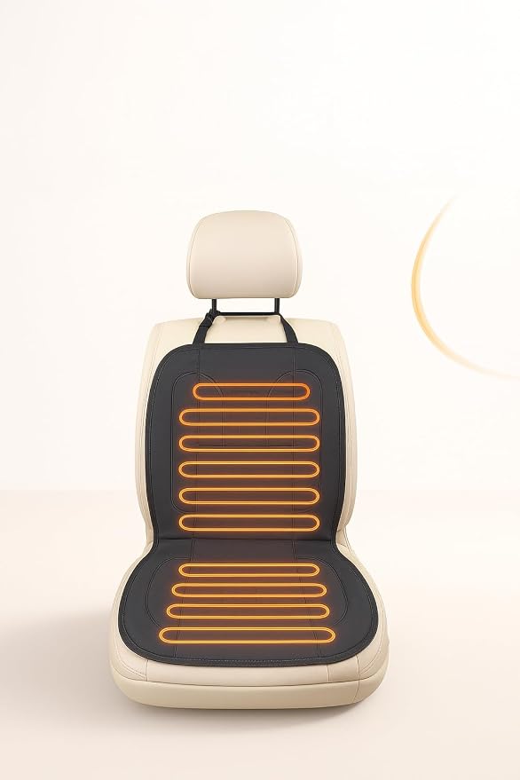 Car Seat Cushion Heated Seat Cover for Cars Trucks SUV Van | Comfortable Soft Seat Cushion for Driver or Passenger Black 1 Pack Waterproof Car Seat Cover (Black) - Image 9
