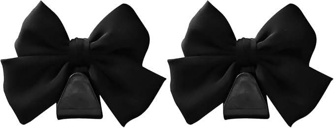 2 Pack Bow Car Seat Headrest Hooks, Black | PVC construction, snap-on installation, holds bags purses or umbrellas, fits most cars and trucks, car interior accessories - Image 6
