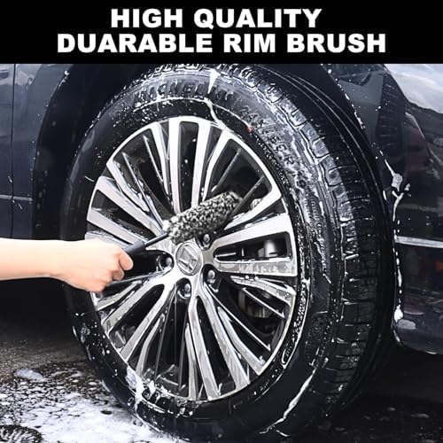 Car Wheel Brush kit, Tire Brush, Wheel Cleaner Brush, Soft-bristled Rim Cleaner Brush, Car Detailing Brushes, Wheel Brushes for Cleaning Wheels,Tires, Car Cleaning Brush Supplies Kit - Image 7