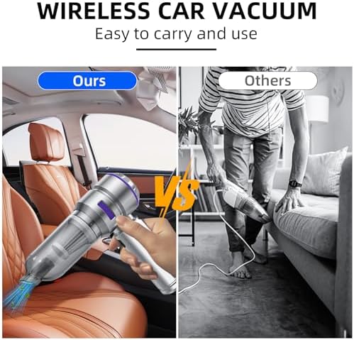 Car Vacuum Cleaner High Power - 22000PA Portable Car Vacuums 4 in 1 Compressed Air Duster & Blower Hand Held Vacuum Cordless with Brushless Motor for Cars Home Office Camping Ideal Gifts for Men women - Image 6