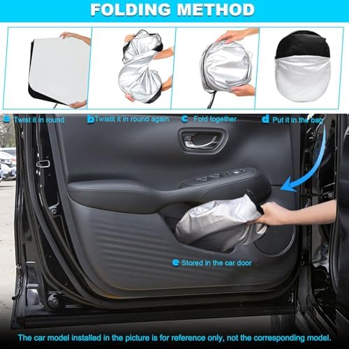 Foldable Front Windshield Sunshade fit for Honda Ridgeline 2017-2026 - Image 7