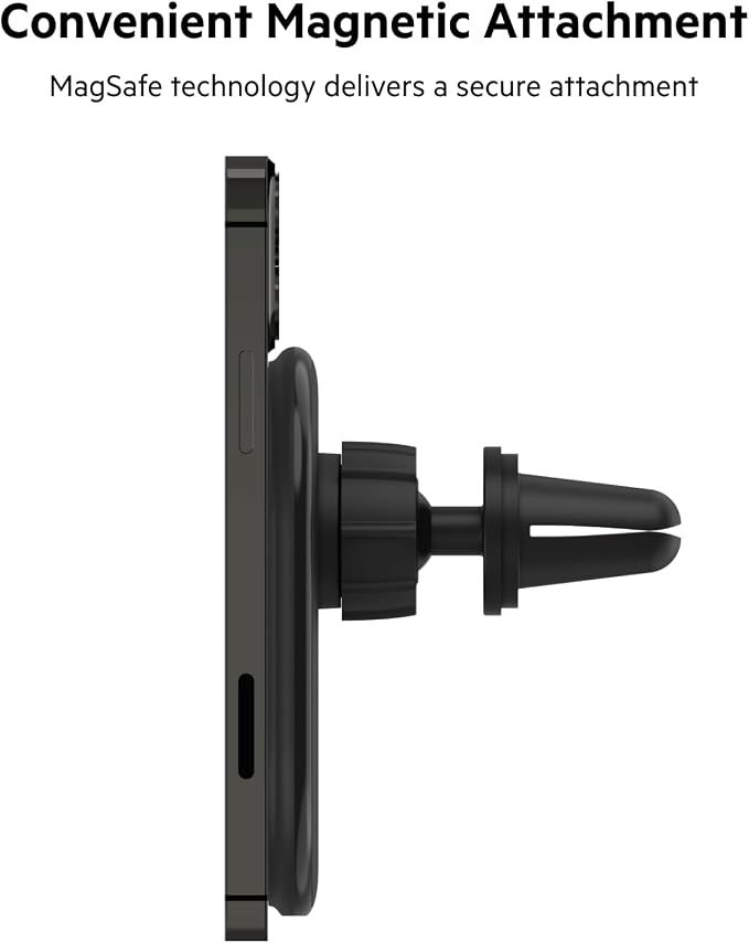 Belkin 10W Magnetic Wireless Car Charger, Vent Mount, No Adapter | iPhone 17/16/15/14, Pixel 10 compatible, no power adapter included, hands-free driving, vent mount - Image 7