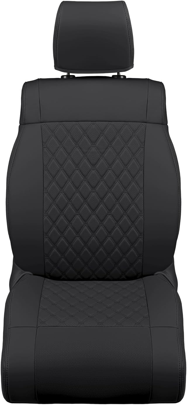 GIANT PANDA Wrangler JK Seat Covers Custom Fit for Jeep Wrangler,Premium Waterproof Faux Leather, 2008 2009 2010 JK 4 Door Full Set (Black) - Image 9