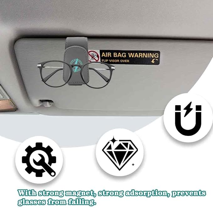 Sunglass Holder for Car, Ticket Holders and Glasses Frames, Compatible with Most Cars, Trucks and SUV (1, Gray) - Image 5