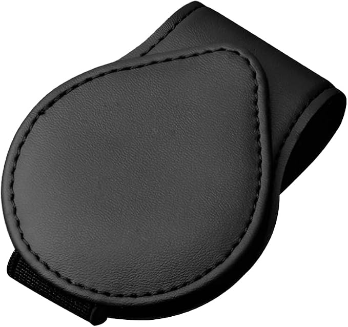 Sunglasses Holder for Car Visor, Magnetic Leather Sun Visor Eyeglasses Hanger & Ticket Card Clip, for Most Cars - Image 7