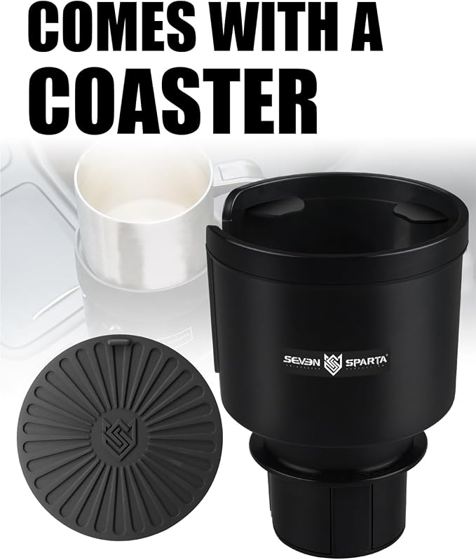 SEVEN SPARTA Car Cup Holder Expander for 32-46oz Large Bottles & Tumblers | Larger Version Fits Yeti 46oz, Hydro Flask & Nalgene, Upgraded Adjustable Offset Base, Fits 3.5"-4" Bottles, Mugs & Tumblers - Image 9