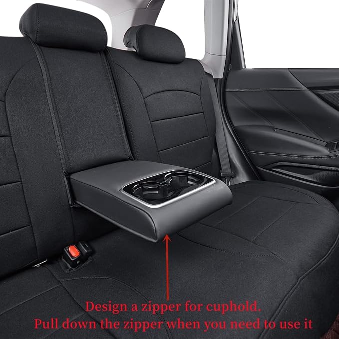 coverdream Forester Seat Covers Custom Fit for 2019-2024 Subaru Forester SUV Seat Cushion,Fully Covered,Airbag Compatible UV-Resistant Polyester Car Seat Protector(Full Set,Black) - Image 8