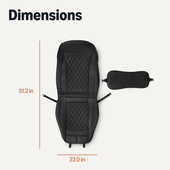 Amazon Basics Front Car Seat Covers, Breathable Faux Leather, Universal Fit, Black, 2-Pack - Image 5