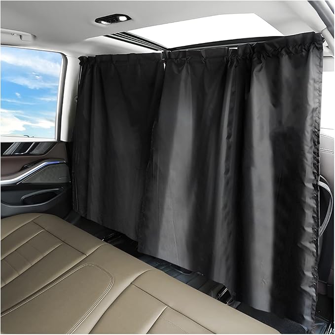 AICEL Car Partition Curtain Privacy Screen, Front Rear Seat Blackout Divider - Image 7