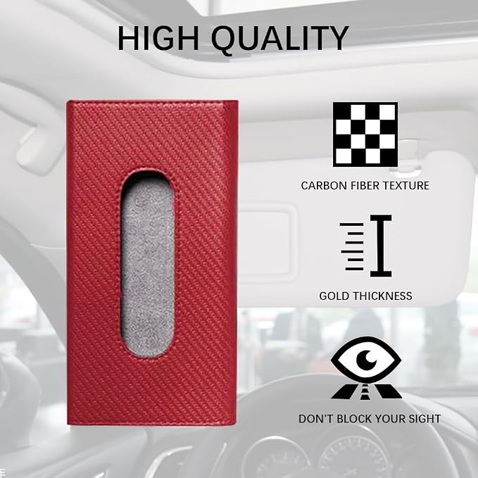 Car Tissue Holder, Sun Visor Napkin Holder, Premium PU Leather Car Tissue Box, with Tissue Refill, Universal Version Hanging Tissue Holder for Cars, Trucks, SUVs - Image 6