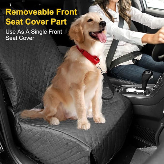 Vailge 6 in 1 Car Seat Cover for Back Seat, 60/40 Split, 100% Waterproof with Mesh Window, Scratch Prevent Anti-slip Dog Hammock, Large - Image 2