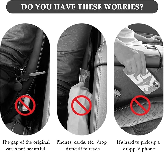 IHOTDER 2PCS Car Seat Gap Filler,Super Flexible Car Side Seat Gap Filler CCar interior Accessories,Universal Car Organizer Between Seats for Tightly Filling Seat Gaps(Carbon Fiber/2PCS)… - Image 7
