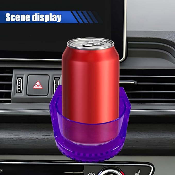YoRise Car Air Vent Cup Holder, Multifunctional Auto Drink Holder Expander with Mounting Clips, Universal Vehicle Bottle Organizer for Most Cars with Horizontal Blade Vents (Purple) - Image 6