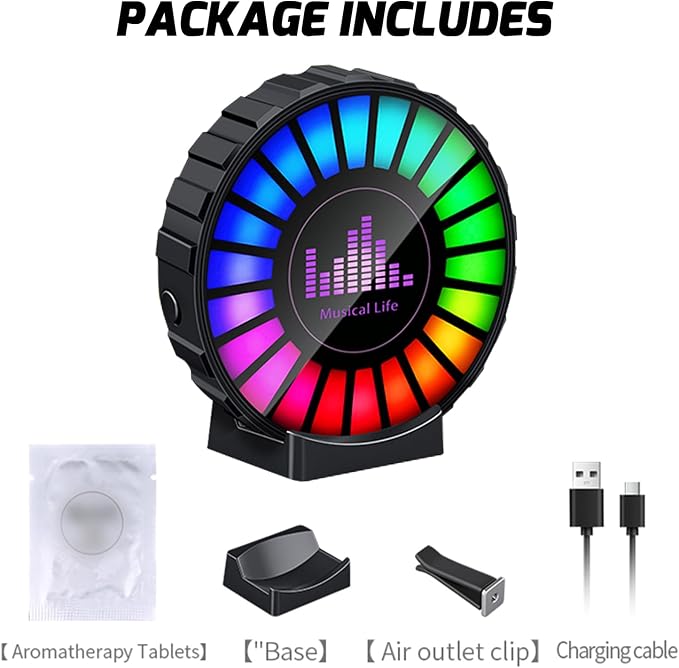 RGB Sound Control Fragrance Light LED Music Rhythm Ambient Lights Clip-on Air Vent Freshener Pickup Lamp Universal Interior Accessories for Car Home Party - Image 7