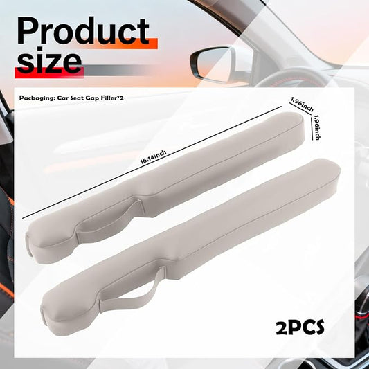 Aokdom 2026 2PCS Upgraded Car Seat Gap Filler with Fixing Ring,Elastic Car Gap Filler to Avoid Dropping Cell Phones/Keys,Essential Cars Gaps Seat Fillers Cars Accessories (Light Beige) - Image 2