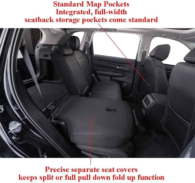 EKR Car Seat Covers for Honda CRV 2023-2026 Neoprene Full Set | Custom Fit for Honda CRV 2023 2024 2025 2026 Easy-Wipe Protection,Waterproof Pet-resistant,Neoprene(Black) - Image 6