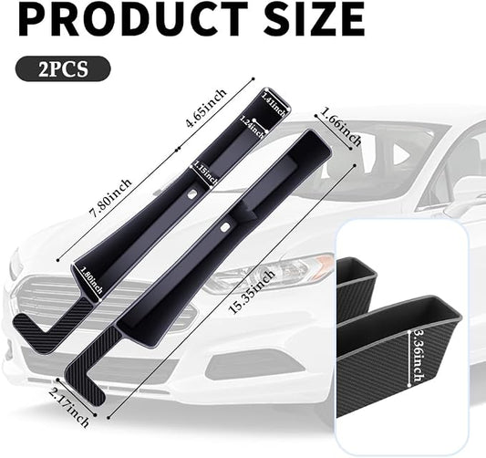 2PCS New Car Seat Gap Filler with 2 Storage Areas,Stylish Car Seat Gap Storage for Stabilizing Phone,Keys Wallet,Universal Car Seat Gap Filler Organizer Interior Accessories (Carbon Black) - Image 2
