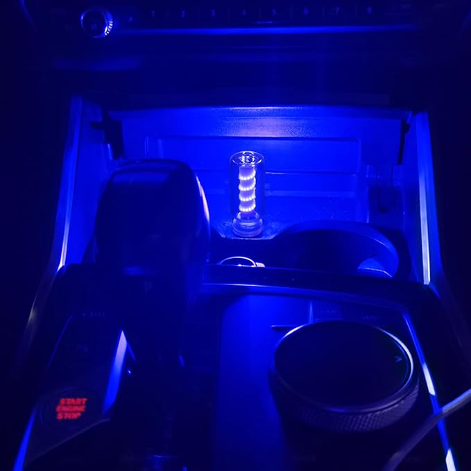 2PCS USB Light for Car, Touch Dimmable Car Interior Ambient Lights | Glass Bottle Mini LED Night Light Bulb, Plug-in USB Light for Car Interior, Bedroom, Camping, Hallway Decoration (Blue) - Image 7