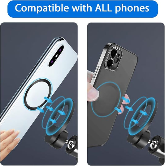 RECO Phone Magnetic Ball Mount Adapter Compatible with MagSafe, 360 Degree Rotate Mout Fit All 17mm/0.67inch Ball Joint Car Phone Holder, Compatible with All Phones - Image 2