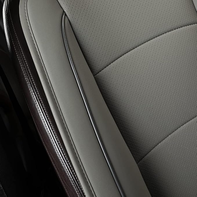 1pcs Luxury Car Seat Backrest Protector Cover Car Interior PU Leather Car Seat Cover Universal Anti-Slip Seat Cover(Dark Grey Backrest) - Image 8