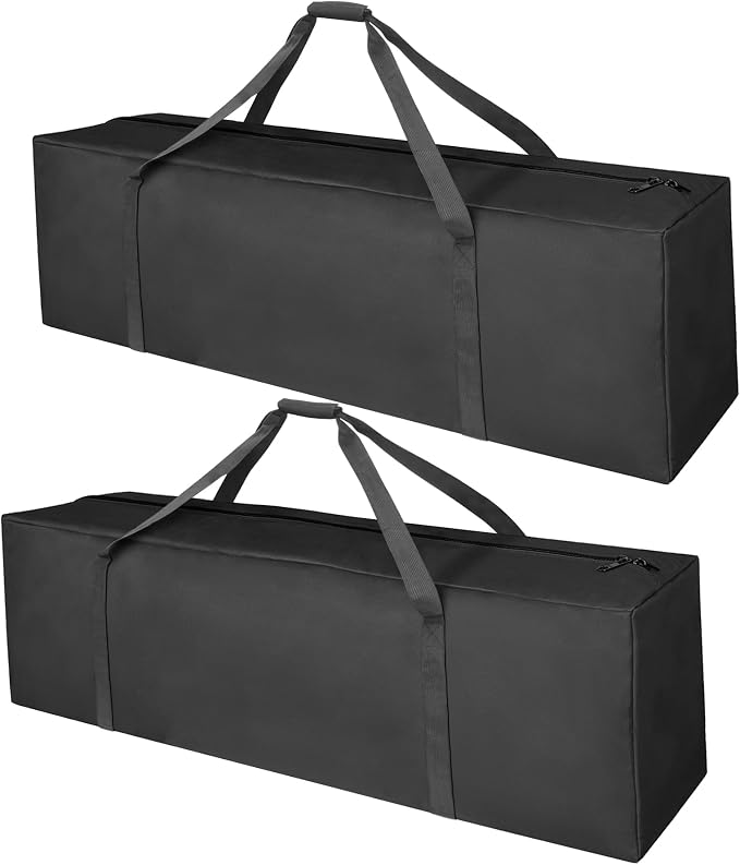 COOLBEBE 2 Pack 52" Sports Duffle Bag - 160L Extra Large Travel Luggage Bag | Upgrade 2-way Lockable Zippers, Sturdy & Water Resistant Long Duffle Bag for Tent Pole Camping Moving (Black 52inch) - Image 8