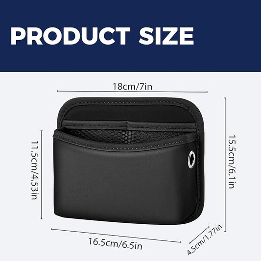 Car Phone Holder Organizer PU Leather Side Pocket | PU Leather material Console Organizer Multifunctional Stores Mobile Phones, Keys, Wallets - Image 2