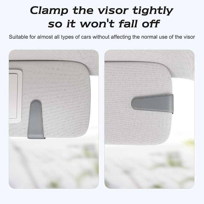 Sotfamily Magnetic Sunglass Holder for Car Visor, 2 Packs, Faux Leather | Strong Magnetism, for Most Car Visors, No Marks on Visor, Gift-Ready Packaging, Sunglass Organizer, Car Accessories for Men - Image 9