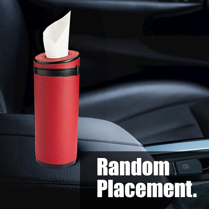 ZIMISI Car Tissue Holder, Convenient Travel Napkin Boxes, Car Tissues Cylinder, Round Canister Napkin Holder, Travel Tissue Tube Container for Vehicle Cup Holder, Home, Office (Burgundy) - Image 5