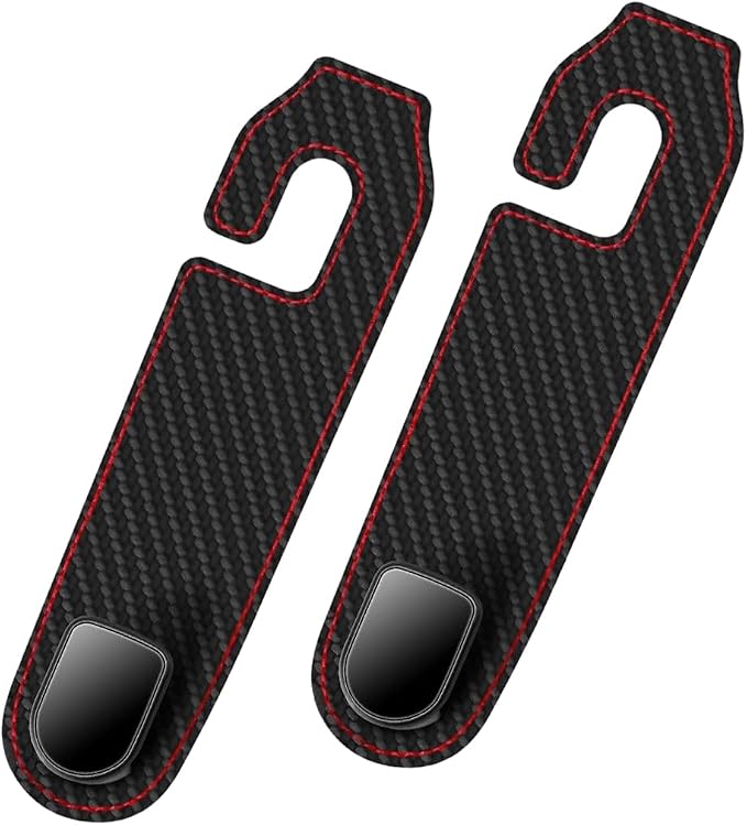 Car Seat Headrest Hook, 2PCS Vehicle Seat Back Hangers Organizer for Handbag Purse Coat, Automotive Interior Headrest Storage Hooks, Universal for SUV Automobile Truck (Carbon Fiber) - Image 7