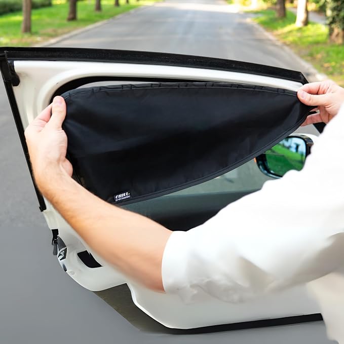 Car Window Shades for Side Window with 16 Magnets, Perfect for Driver's car Sun Visor Extender for Car, Easy On and Off, Foldable Fabric Sunshade for More Safety - Image 9