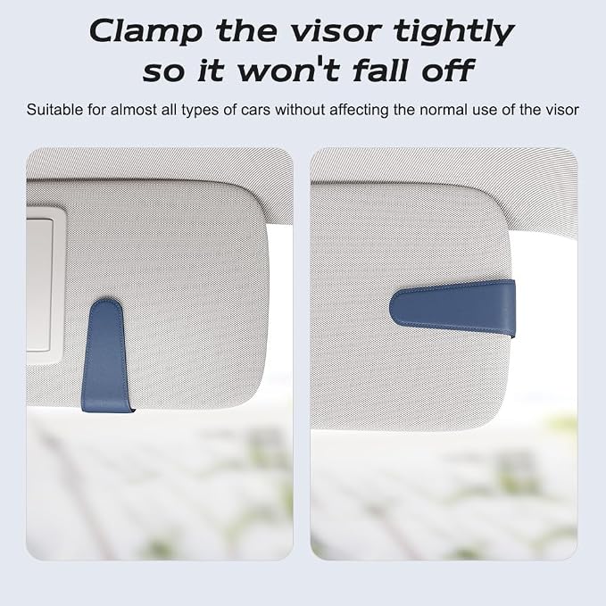 Sotfamily Magnetic Sunglass Holder for Car Visor, 2 Packs, Faux Leather | Strong Magnetism, for Most Car Visors, No Marks on Visor, Gift-Ready Packaging, Sunglass Organizer, Car Accessories for Men - Image 9
