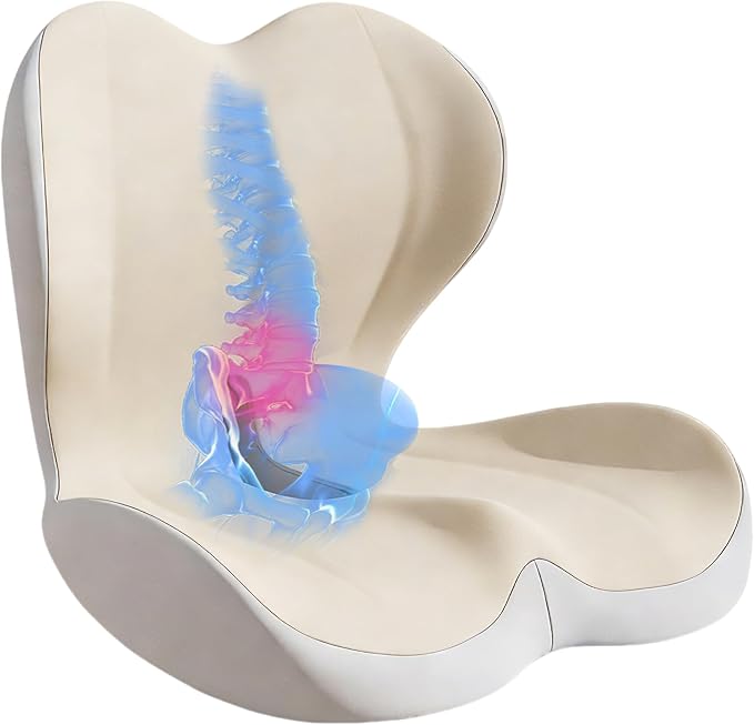 Seat Cushion for Office Chair, Ergonomic Cushion with Lumbar Support Pillow | Orthopedic Memory Foam Coccyx Cushion for Tailbone & Sciatica Pain Relief, Ideal For Office Chairs, Car Seats, Wheelchairs - Image 9
