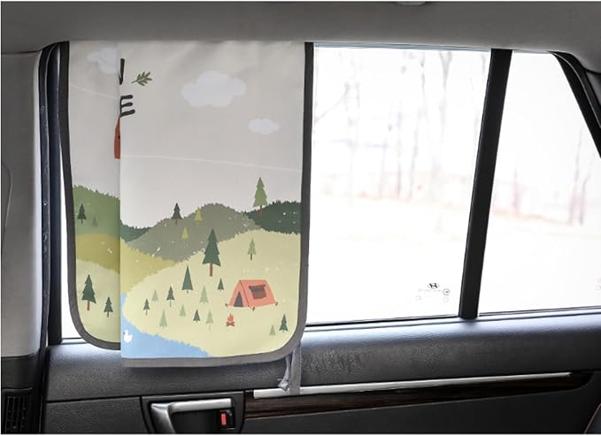 Magnetic Car Sun Shade Curtain for Side Window – Sun Blocker and UV Protector for Baby, Kids, and Pets – Universal Fit with Built-in Magnets for Steel-Framed Door (Bebe Forest) - Image 9