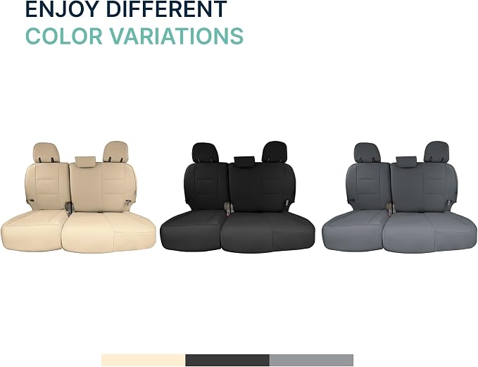 FH Group Custom Fit Car Seat Covers Specifically Made for 2011-2020 Toyota Sienna 7 Passenger, Car Seat Cover 3rd Row, Automotive Seat Covers in Solid Gray Faux Leather, Waterproof and Washable - Image 6