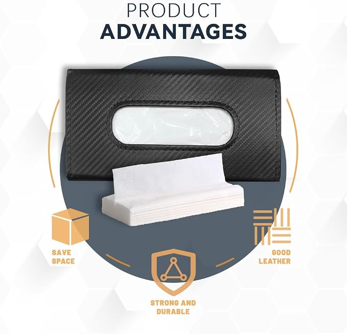 ASUBHA Car Tissue Holder, Sun Visor Organizer, Rectangular Sun Visor Napkin, Visor Accessories Car Napkin Holder Universal for Cars, SUVs, Trucks (Black) - Image 7