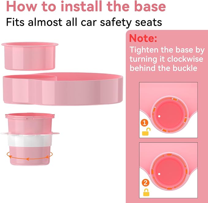 Kids Car Seat Tray, Travel Tray with Cup Holder for Toddler Baby, Kids Car Seat Food Snack Organizer for Road Trip, Stroller snack Organizer Travel Must Haves Toddler Must Haves (Pink) - Image 6