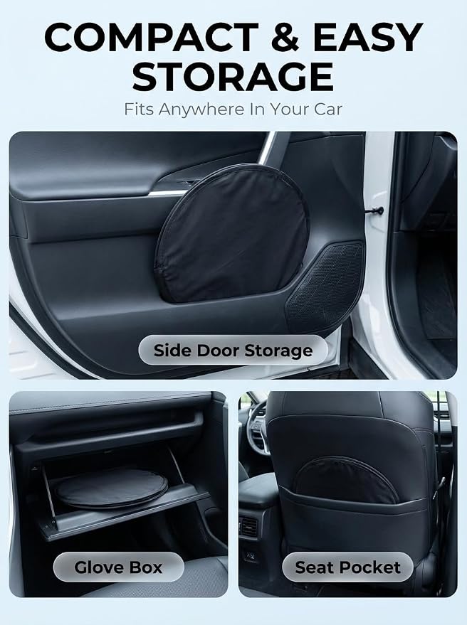 Proadsy Custom Fit Car Windshield Sun Shade for 2019-2026 Subaru Ascent | Ice Crystal Micro-Refraction Blocks 99% UV, Drops Cabin Temp 54°F. Foldable Full Coverage for Summer Parking/Camping Privacy - Image 8