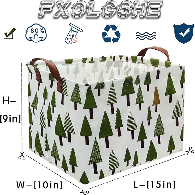 Tree basket,Laundry Basket Green Hamper Fabric Laundry Hamper,for baby hamper Nursery Toy Organizer tree room decor,Christmas gift decor,Gift Basket (tree) - Image 7
