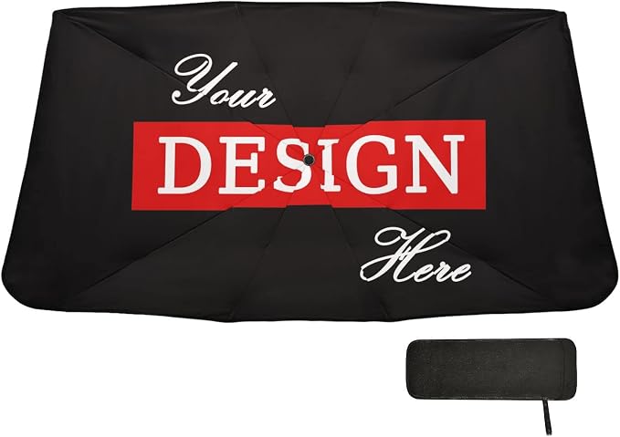 Custom Windshield Sun Shade Umbrella, Personalized Foldable Car Front Window Sunshade Blocks UV Rays Heat Keep Vehicle Cool, Car Accessories (55" x 27.5") - Image 6