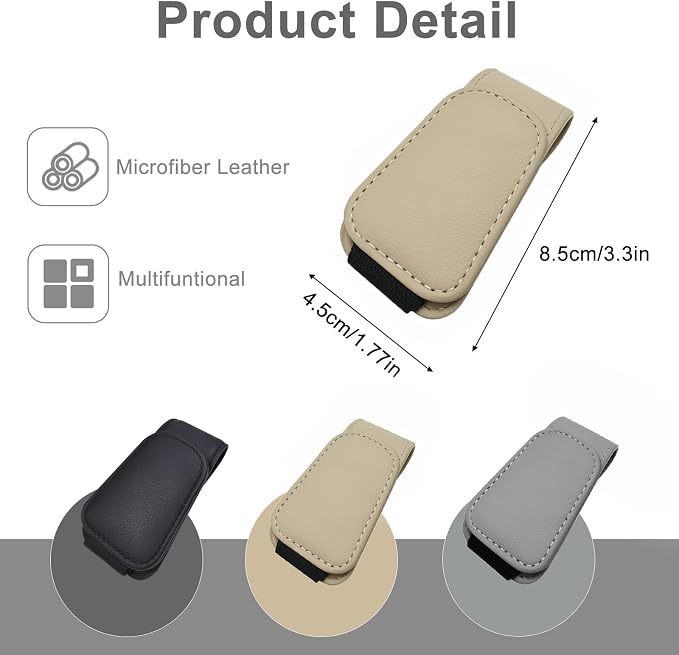 EldHus Car Sunglass Holder for Visor, Magnetic Car Eyeglass Holder Clip, Universal Vehicle Sunglasses Eyeglasses Mount, 1 Pack Beige - Image 6