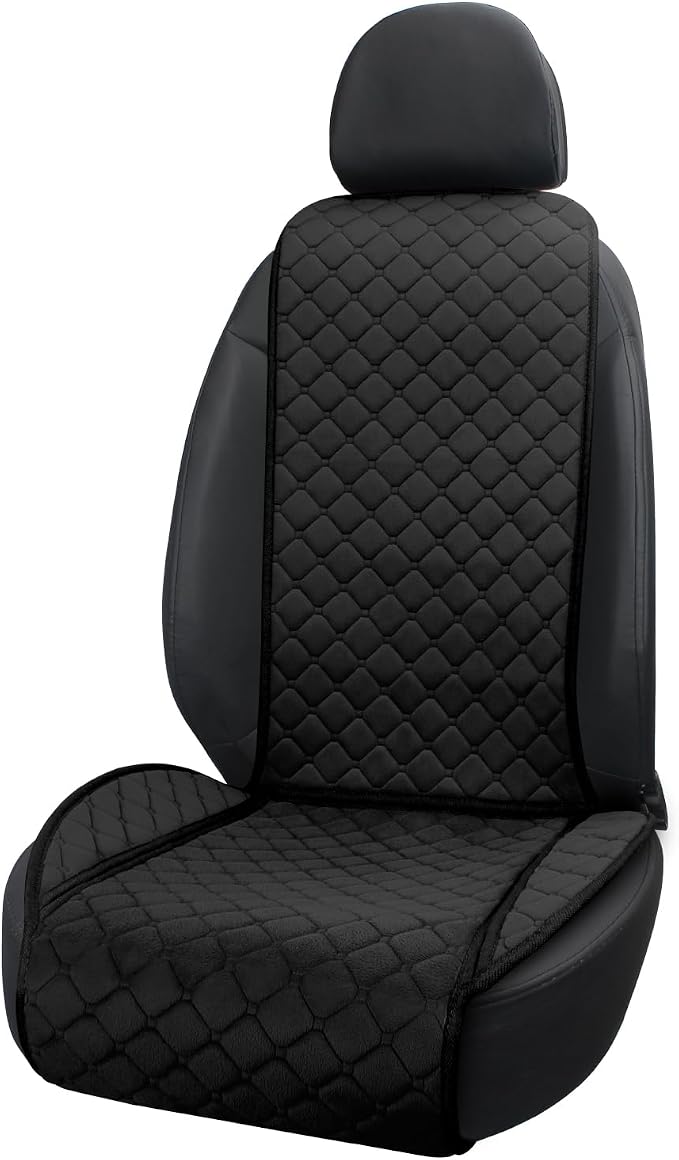 surpassme Comfortable Car Seat Covers Universal Front Seat Covers for Car Accessories, Padded Car Interior Covers for Automotive, SUV, Truck, and Van(Black) - Image 6